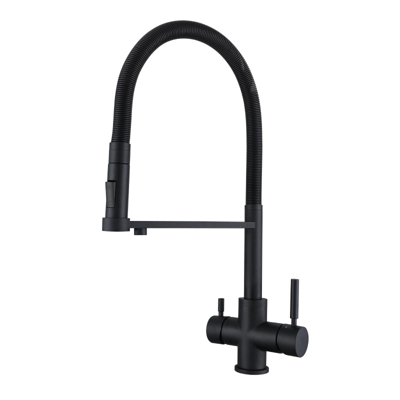JUGRE 5-in-1 Pull-Out Kitchen Faucet | Brass | Chrome, Matte Black & Brushed