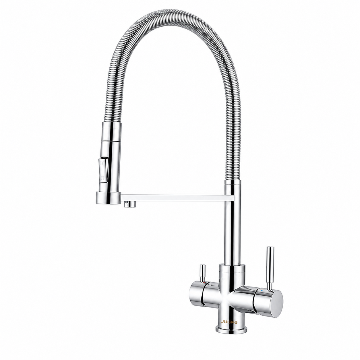 JUGRE 5-in-1 Pull-Out Kitchen Faucet | Brass | Chrome, Matte Black & Brushed