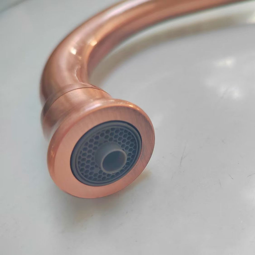 Close-up of the faucet outlet