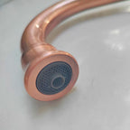 Close-up of the faucet outlet