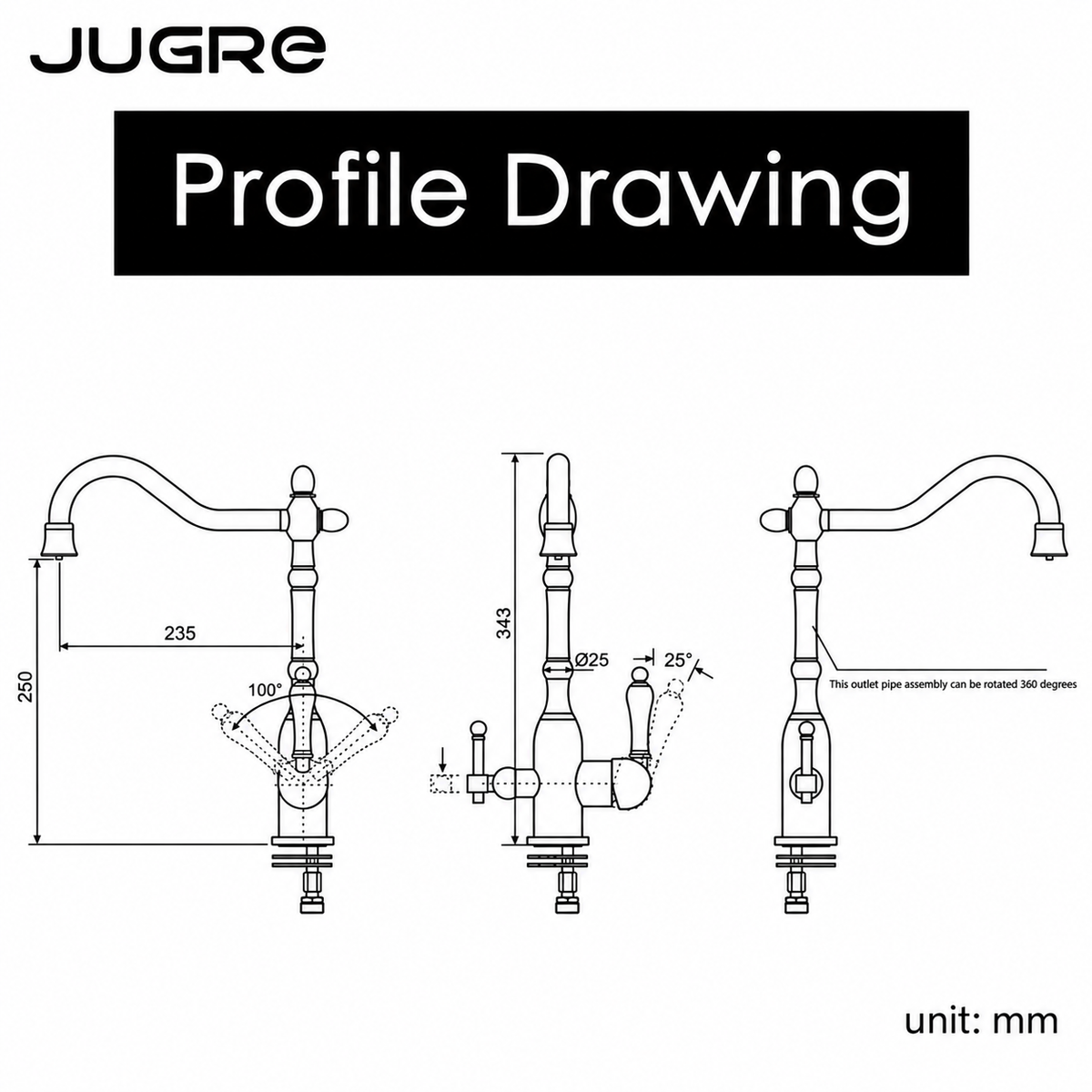 JUGRE Antique Copper 3-Way Kitchen Faucet – JUGRE Official Store