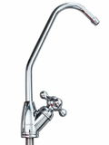 JUGRE chrome gooseneck faucet with cross handle on a white background
