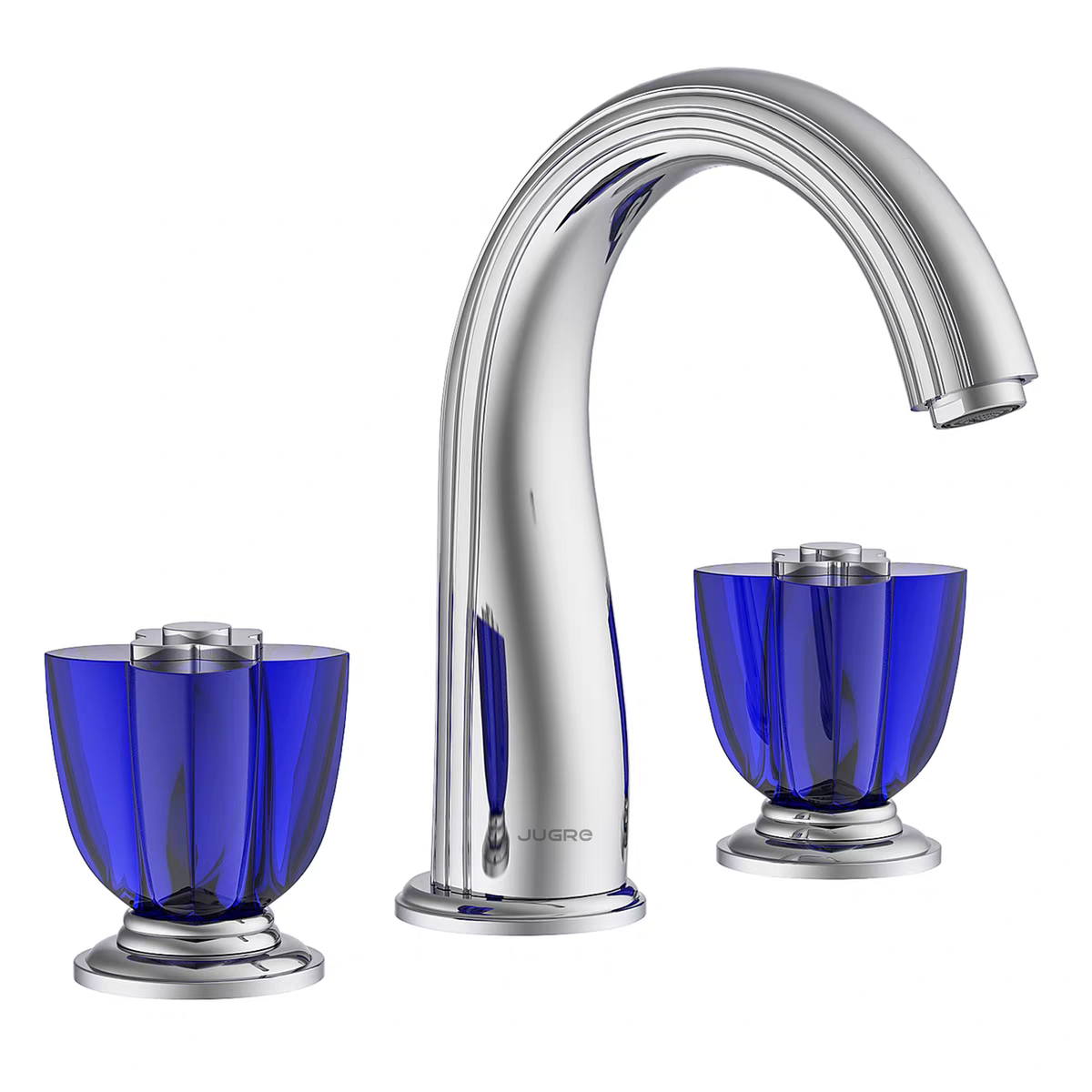 JUGRE widespread lavatory faucet in chrome with blue handles