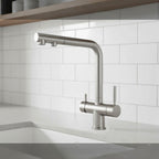 chrome 4-way kitchen faucet with separate filtered water channel