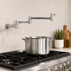 Stainless Steel Wall-Mount Pot Filler Faucet