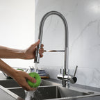 brushed nickel 3 way faucet with pull out sprayer