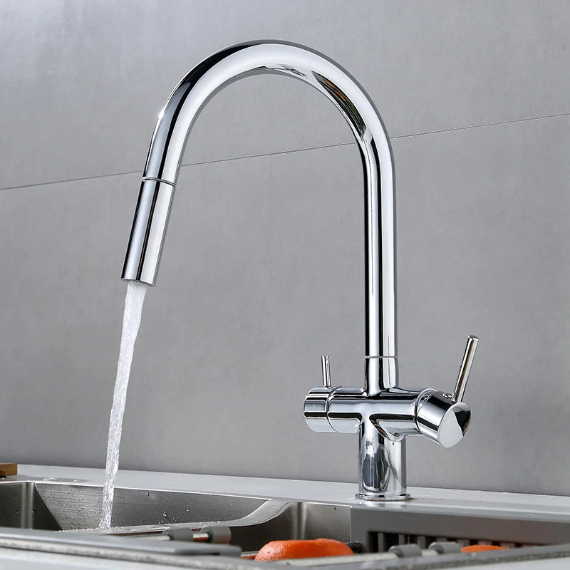 3 Way Kitchen Tap with Pull Out Hose -1