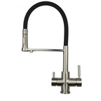 3-Way Pull Out Kitchen Dual Handle Filter Faucet brushed