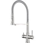 brushed 5 Way Kitchen Faucet With Pull Out 