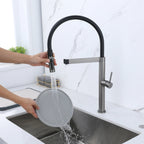 Stainless Steel Magnetic Docking Pull Out Sprayer 3-Way Mixer Tap-3