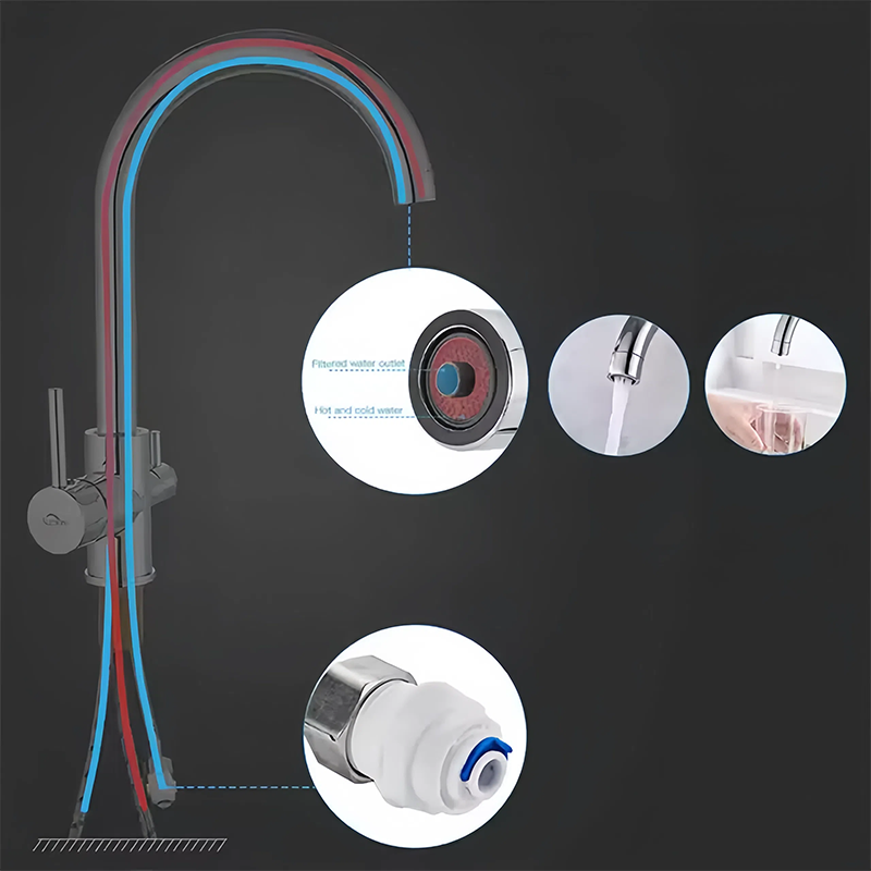 3 way tap kitchen mixer tap with filtered water lever-04