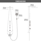 JUGRE MRS100 shower system dimensions